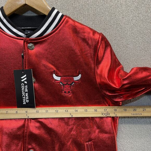 Chicago Bulls Satin Bomber Jacket Coat Youth Small The Wild Collective - Picture 5 of 8